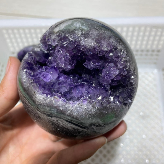 3 Pieces High Quality Amethyst Cluster Spheres