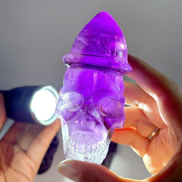3 Pieces High Quality Amethyst Skull Carving