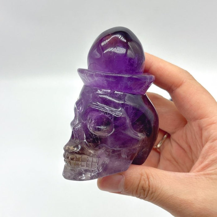 3 Pieces High Quality Amethyst Skull Carving