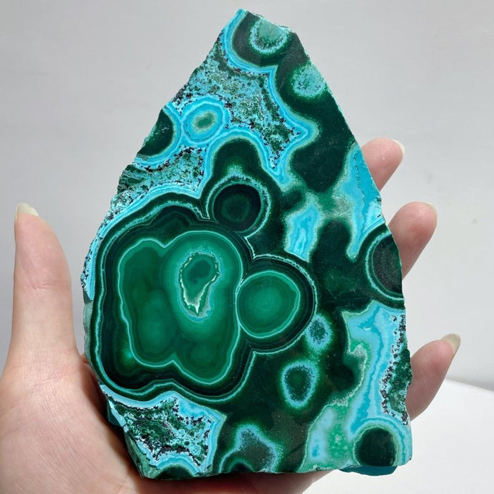 3 Pieces High Quality Chrysocolla Mixed Malachite Slab Specimen