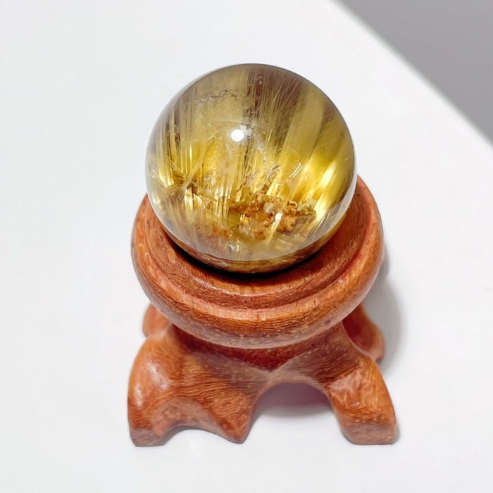 3 Pieces High Quality Gold Rutile Spheres