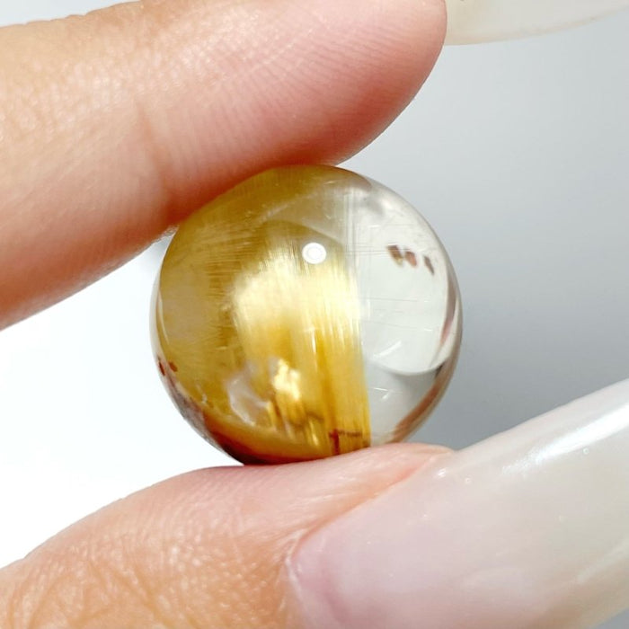 3 Pieces High Quality Gold Rutile Spheres