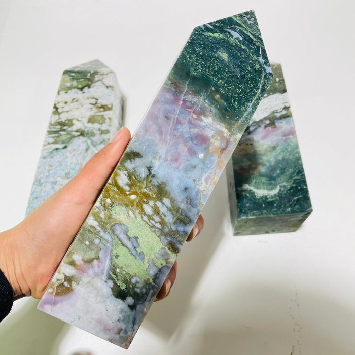 3 Pieces High Quality Large Ocean Jasper Tower