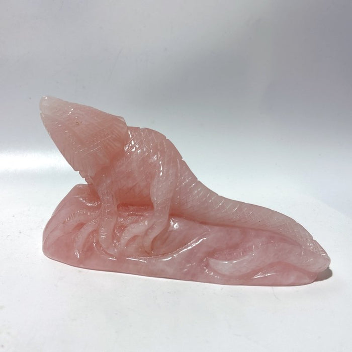 3 Pieces High Quality Rose Quartz Lizard Carving
