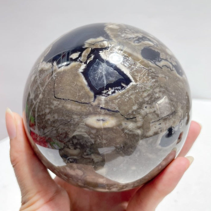 3 Pieces Large Druzy Geode Volcano Agate Sphere (UV REACTIVE)
