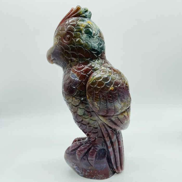 3 Pieces Large Ocean Jasper Parrot Carving