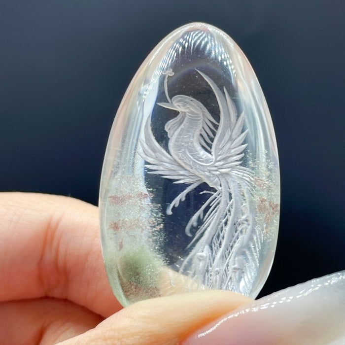 3 Pieces Phoenix Garden Quartz Inner Scene Carving