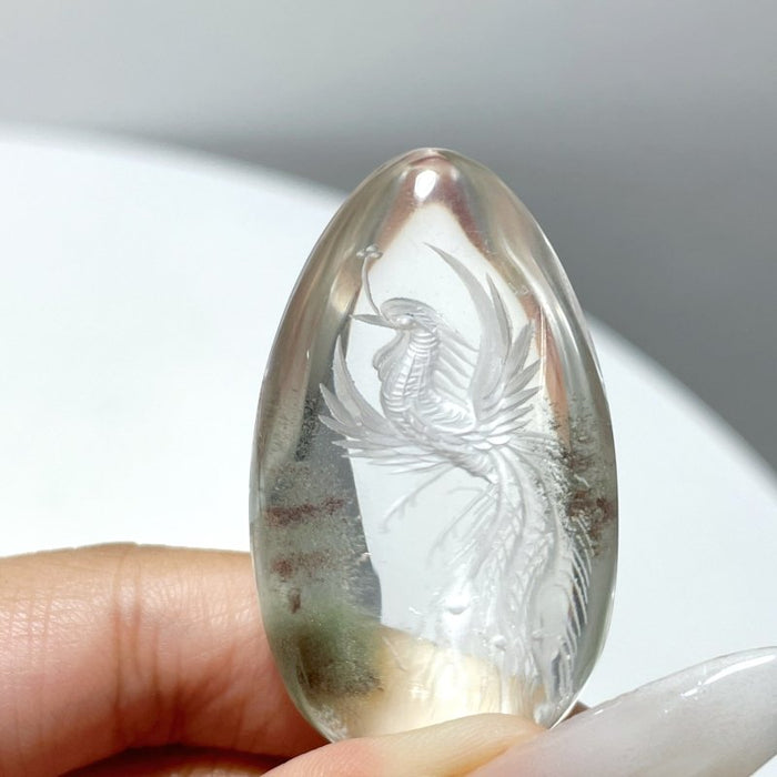 3 Pieces Phoenix Garden Quartz Inner Scene Carving