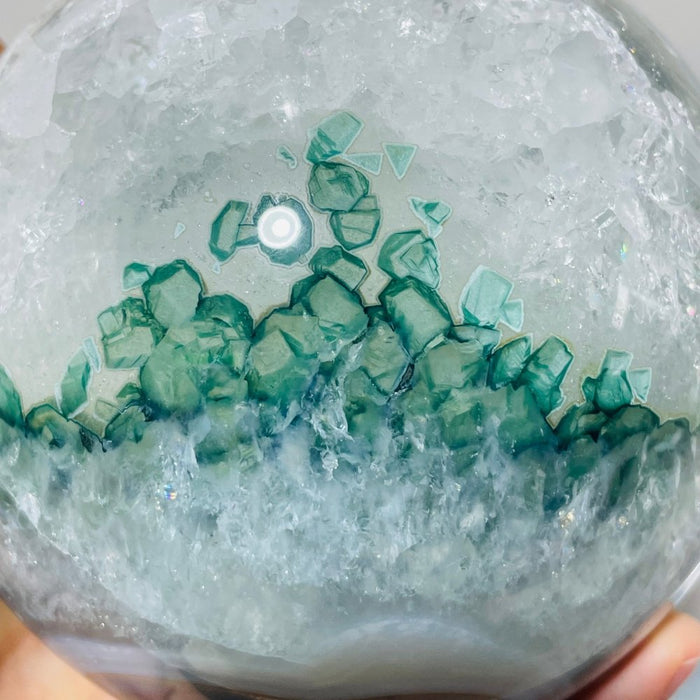 3 Pieces Unique Green Agate Spheres