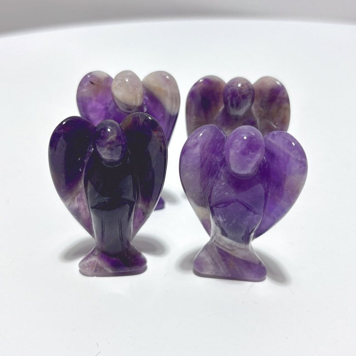 3 Types 2inch Angel Carving Wholesale Clear Quartz & Rose Quartz