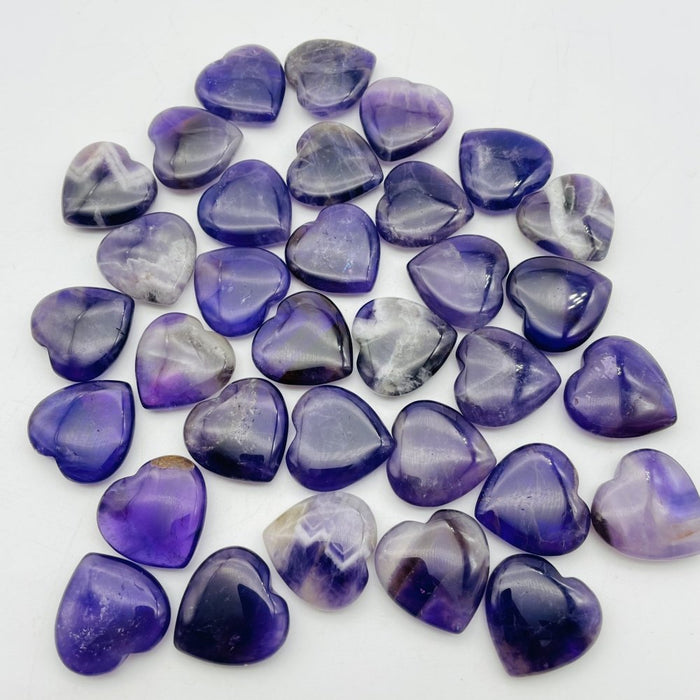 3 Types Crystal Heart Wholesale Lapis lazuli Amethyst Crazy Agate Heart
