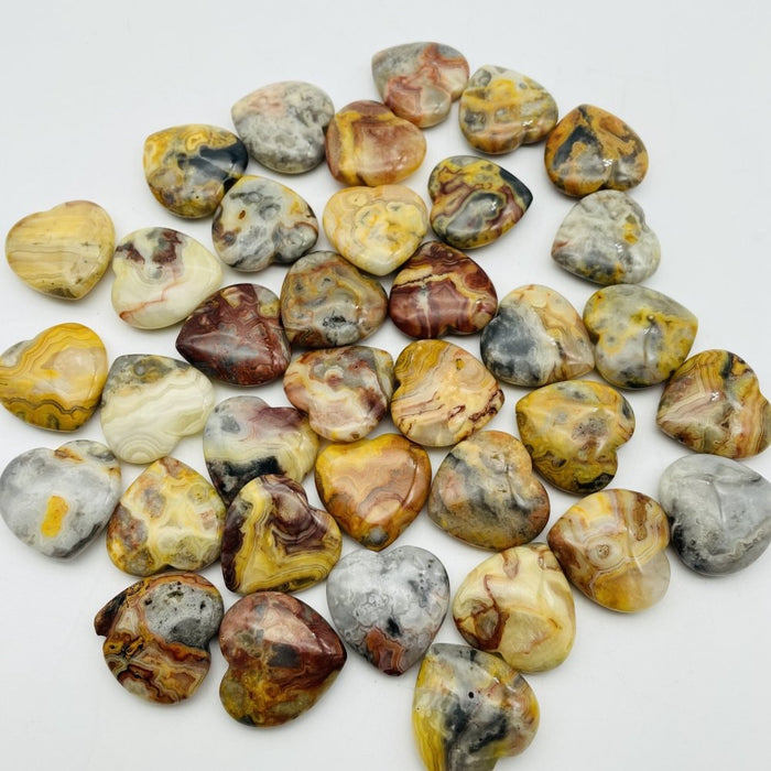 3 Types Crystal Heart Wholesale Lapis lazuli Amethyst Crazy Agate Heart