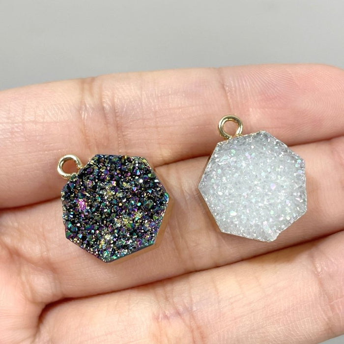 3 Types Mixed Colors Aura Geode Druzy Agate Pendant Wholesale