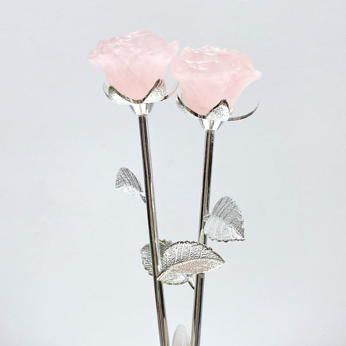 3 Types Rose Quartz Beautiful Rose Flower Carving Wholesale #2 Shape