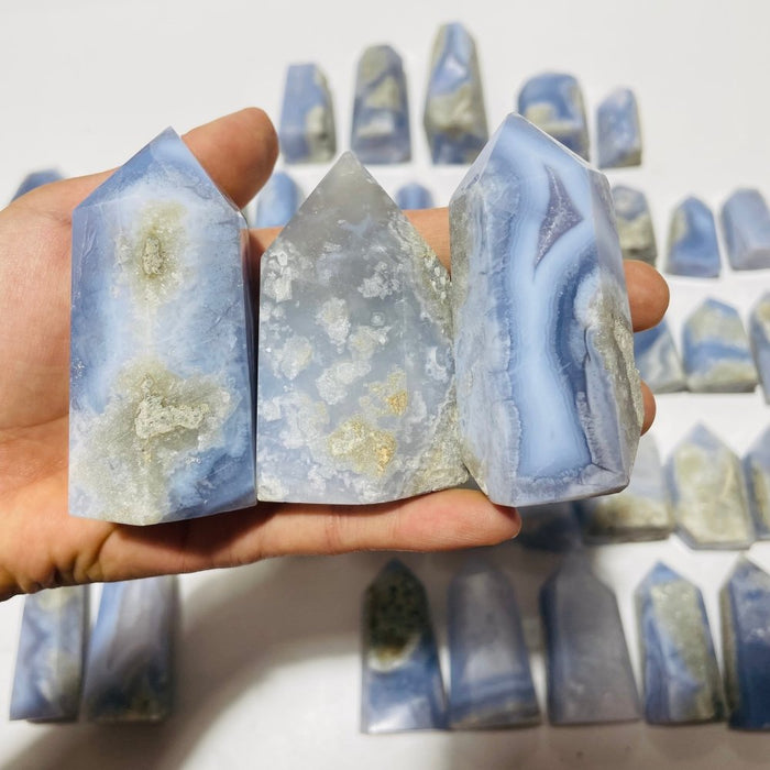 48 Pieces Blue Chalcedony Points