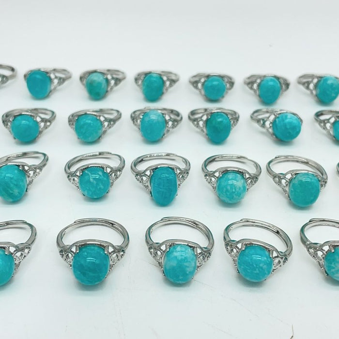 31 Pieces Beautiful Deep Blue Amazonite Ring