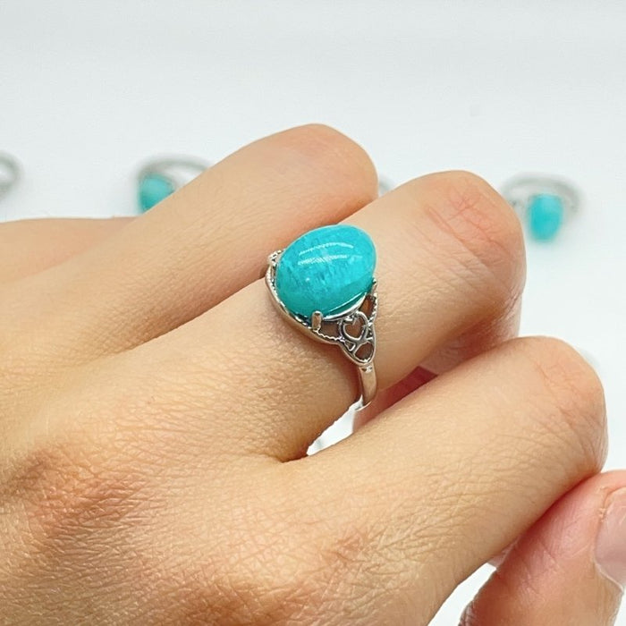 31 Pieces Beautiful Deep Blue Amazonite Ring