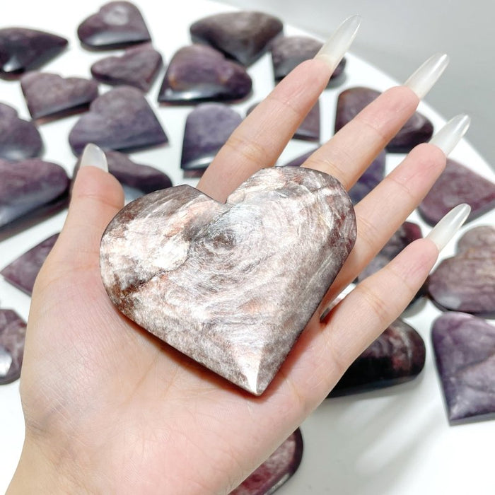 31 Pieces High Quality Flash Lepidolite Heart