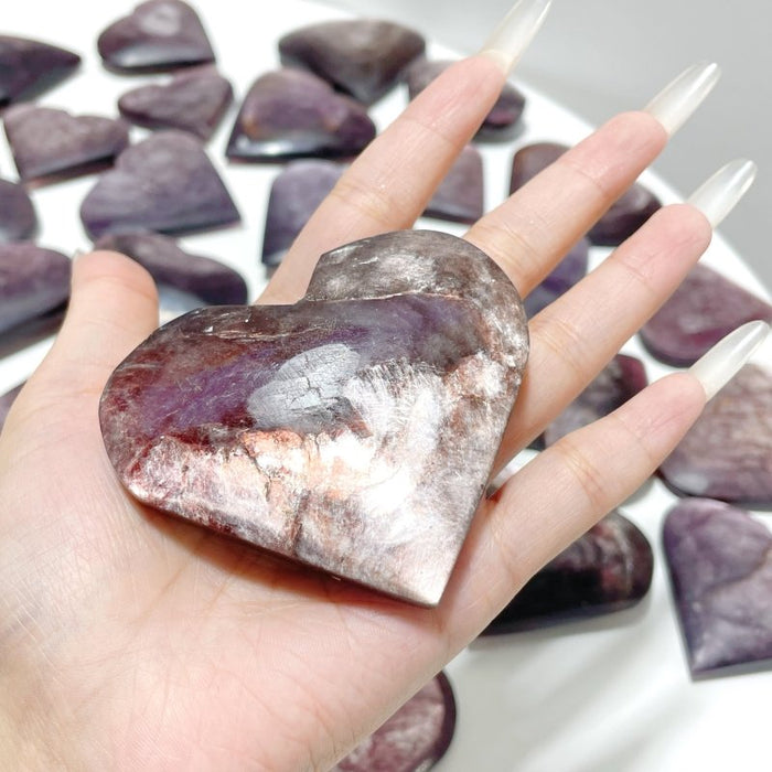 31 Pieces High Quality Flash Lepidolite Heart