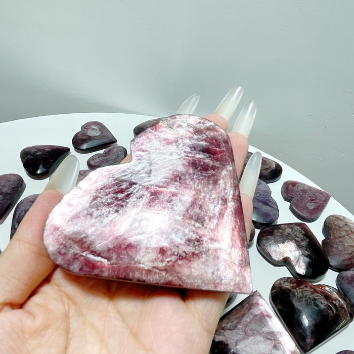 31 Pieces High Quality Flash Lepidolite Heart