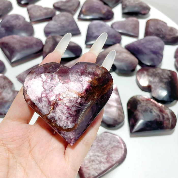 31 Pieces High Quality Flash Lepidolite Heart
