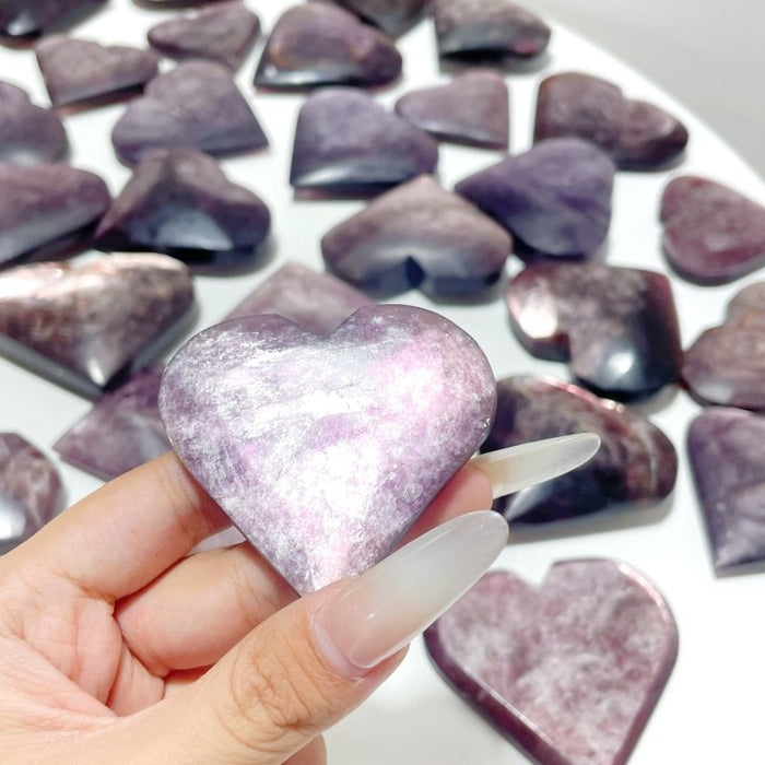 31 Pieces High Quality Flash Lepidolite Heart