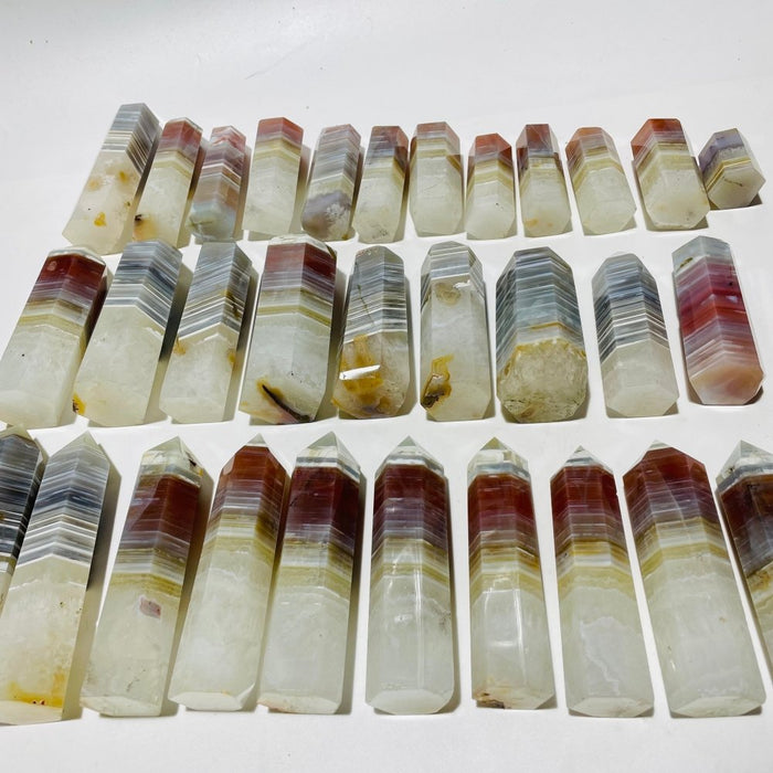 31 Pieces Stripe Agate Points