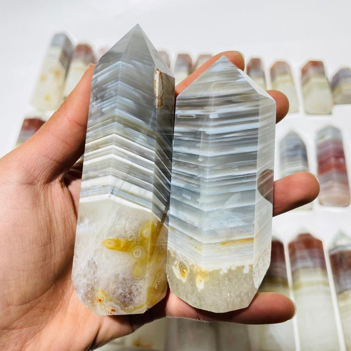 31 Pieces Stripe Agate Points