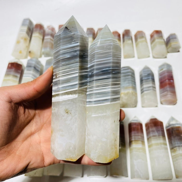 31 Pieces Stripe Agate Points