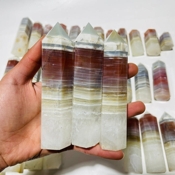 31 Pieces Stripe Agate Points