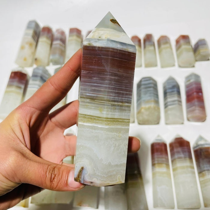 31 Pieces Stripe Agate Points