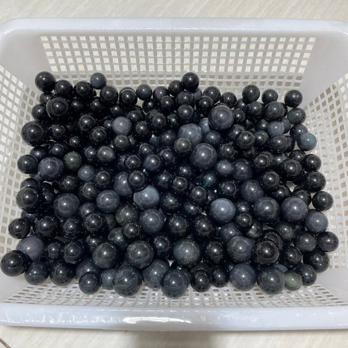 318 Pieces Rainbow Cat Eye Obsidian Spheres