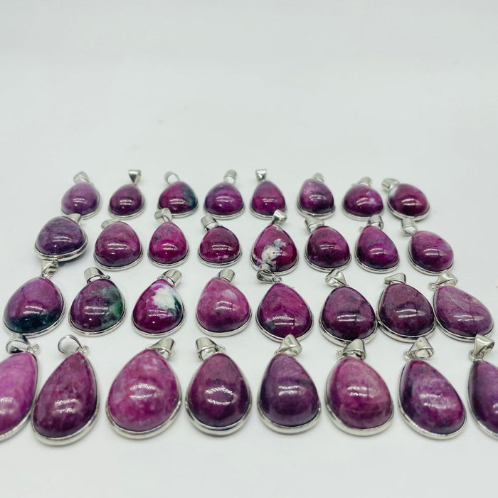 32 Pieces High Quality Ruby Zoisite Pendant Charm
