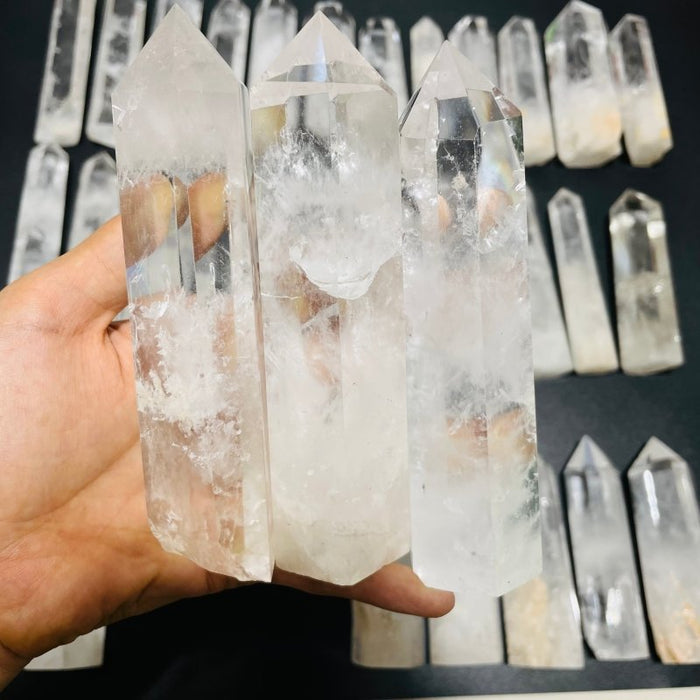 34 Pieces Fat Clear Quartz Tower