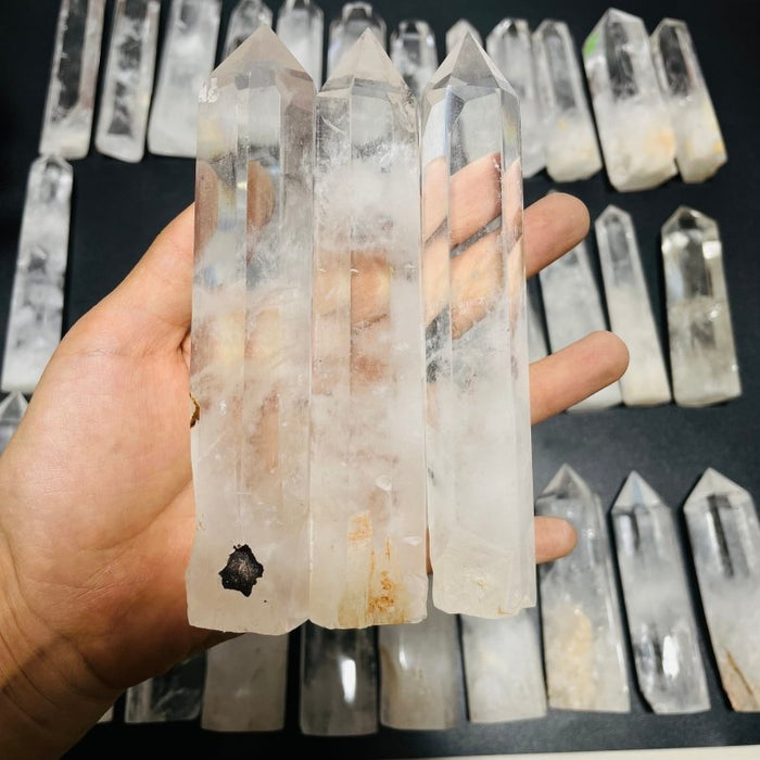 34 Pieces Fat Clear Quartz Tower