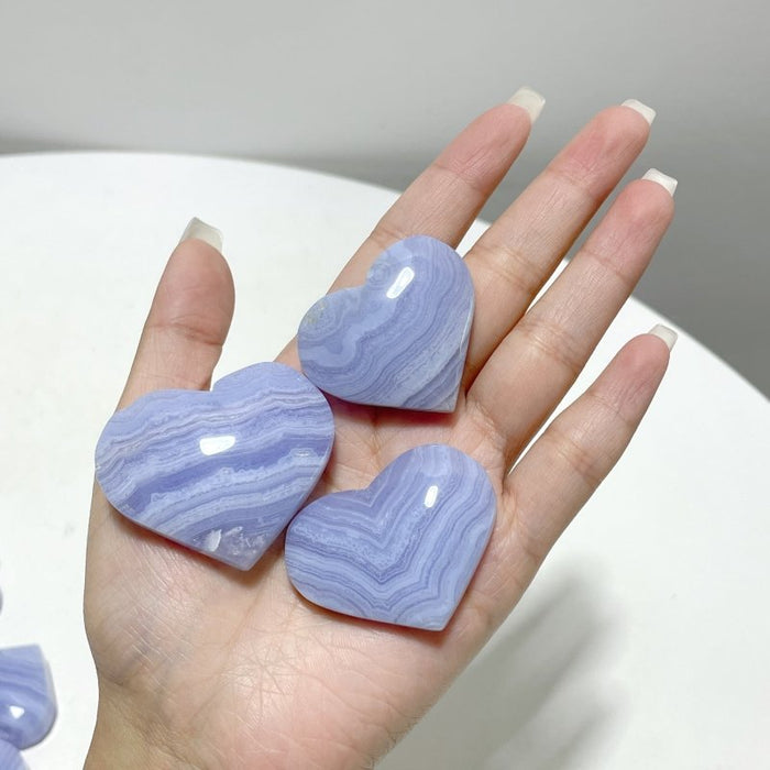 35 Pieces High Quality Blue Lace Agate Heart