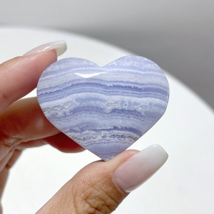 35 Pieces High Quality Blue Lace Agate Heart