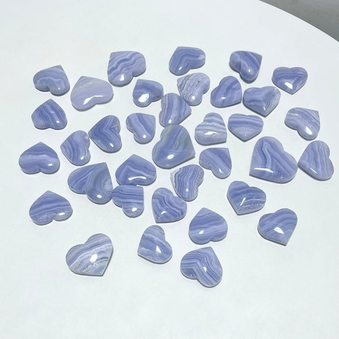 35 Pieces High Quality Blue Lace Agate Heart
