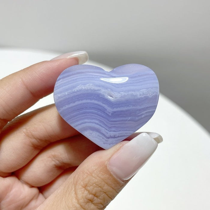 35 Pieces High Quality Blue Lace Agate Heart