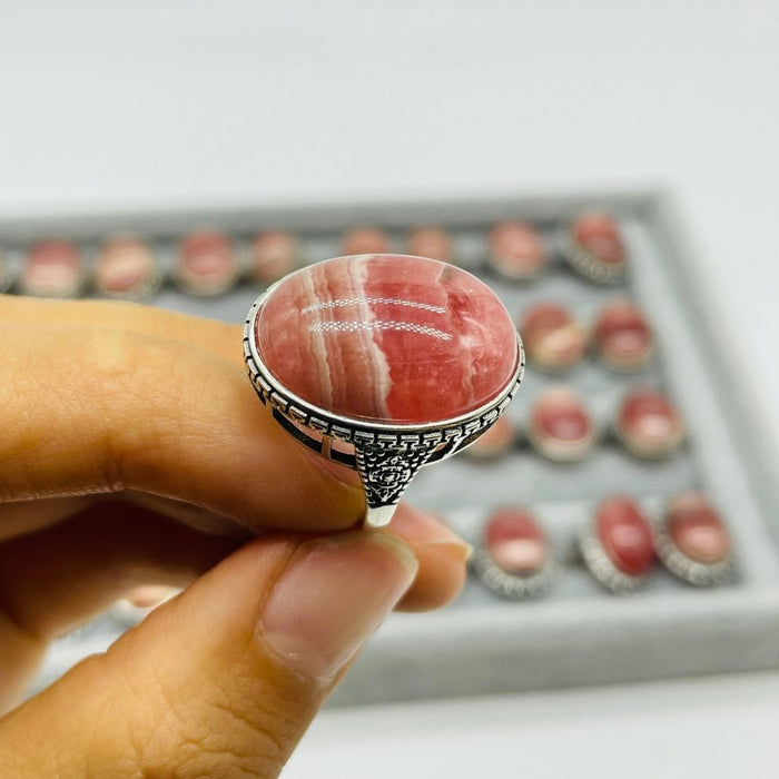36 Pieces S925 Rhodochrosite Different Styles High Quality Ring