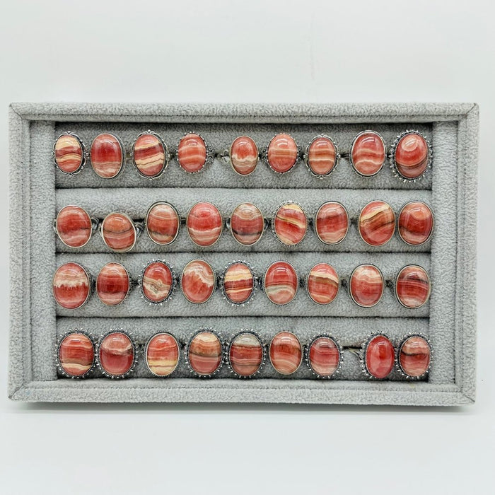 36 Pieces S925 Rhodochrosite Different Styles High Quality Ring
