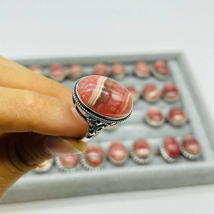 36 Pieces S925 Rhodochrosite Different Styles High Quality Ring