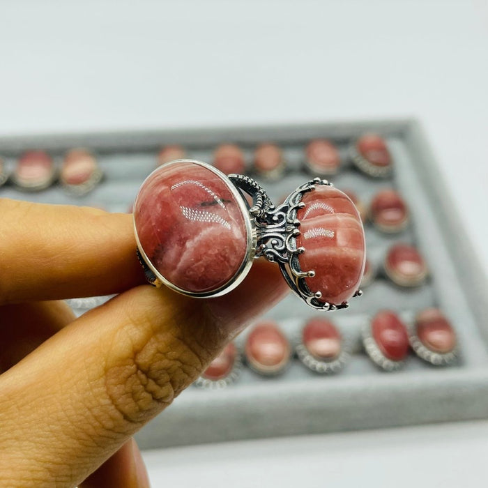 36 Pieces S925 Rhodochrosite Different Styles High Quality Ring