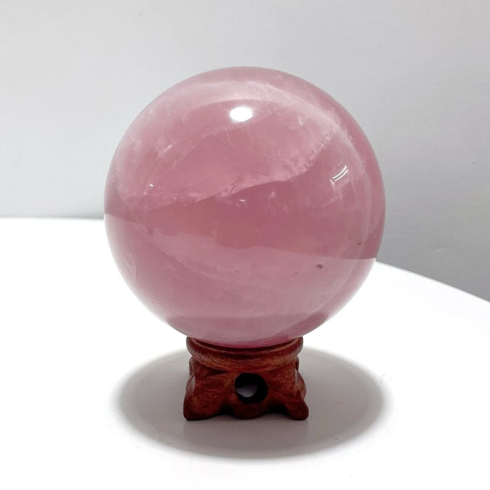 3.7in Six Star Line Rose Quartz Sphere