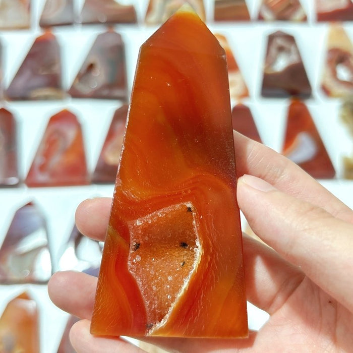 38 Pieces Geode Druzy Carnelian Four-Sided Points