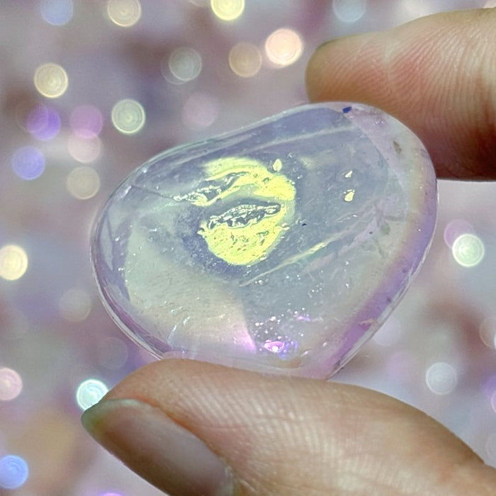 3cm Aura Rose Quarz Heart Crystal Wholesale