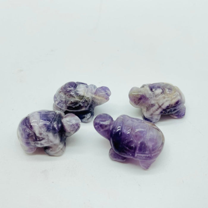 6Types Mini Tortoise turtle Moss Agate&Caribbean Chevron Amethyst Carving Animals Wholesale