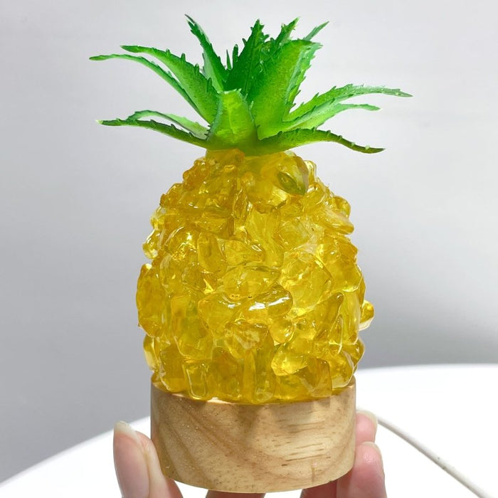 4 Color Pineapple LED Table Lamp Decorations Amethyst Agate