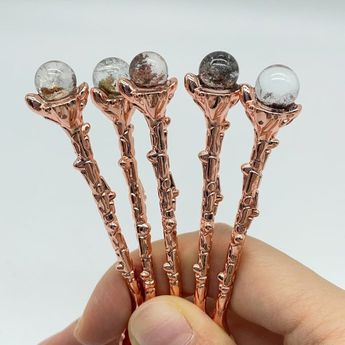 4 Colors Coffee Spoon With Garden Quartz Sphere Wholesale