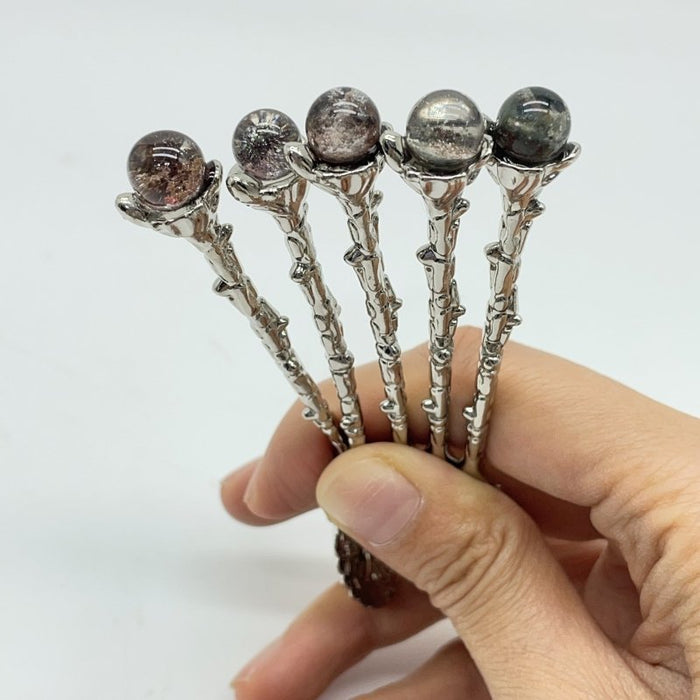 4 Colors Coffee Spoon With Garden Quartz Sphere Wholesale